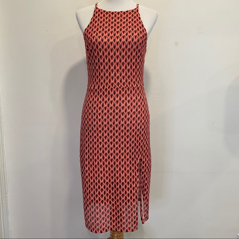 Gianni Bini Casey Crochet Front Slit Dress Size L